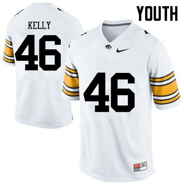 Youth Iowa Hawkeyes #46 Austin Kelly College Football Jerseys-White - Click Image to Close